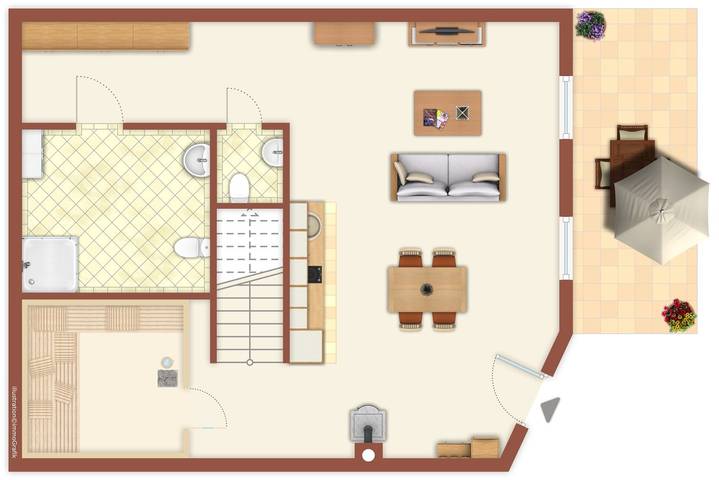 Ferienwohnung für 4 Personen, mit Terrasse und Sauna in Warnemünde - 2