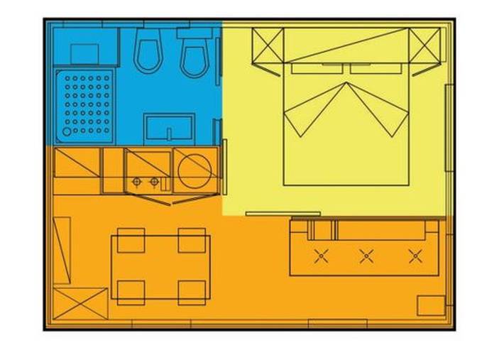Feriendorf Mare Pineta Mobilehome Viola für 3 Personen in Lido di Spina, Ferrara Provinz