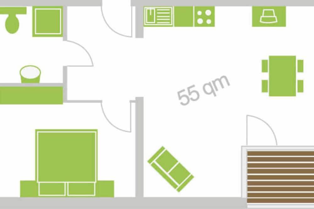 Ganze Wohnung, Ferienwohnung 1 - 55 qm (2-4 Personen), Balkon - Weichaer Hof Fbs Sonja Fritsch in Weißenberg, Oberlausitz-Niederschlesien