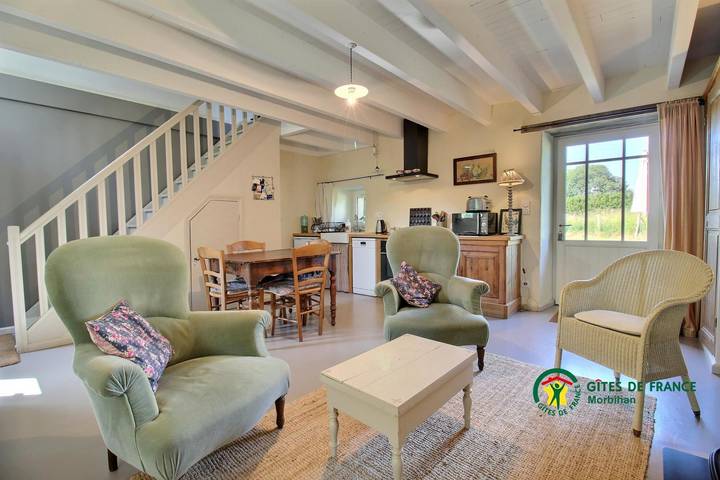 Maison de vacances pour 3 personnes, avec Terrasse ainsi que Jardin et Vue à Plumergat