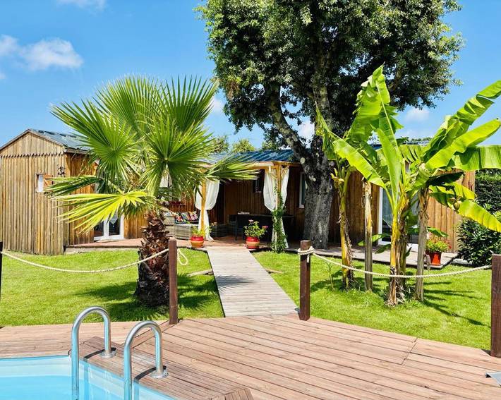 Gîte pour 4 personnes, avec Terrasse et Jardin ainsi que Piscine et Vue dans Cazaux - 2