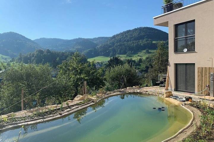 Chambre d’hôte pour 8 personnes, avec piscine ainsi que sauna et jardin en Suisse