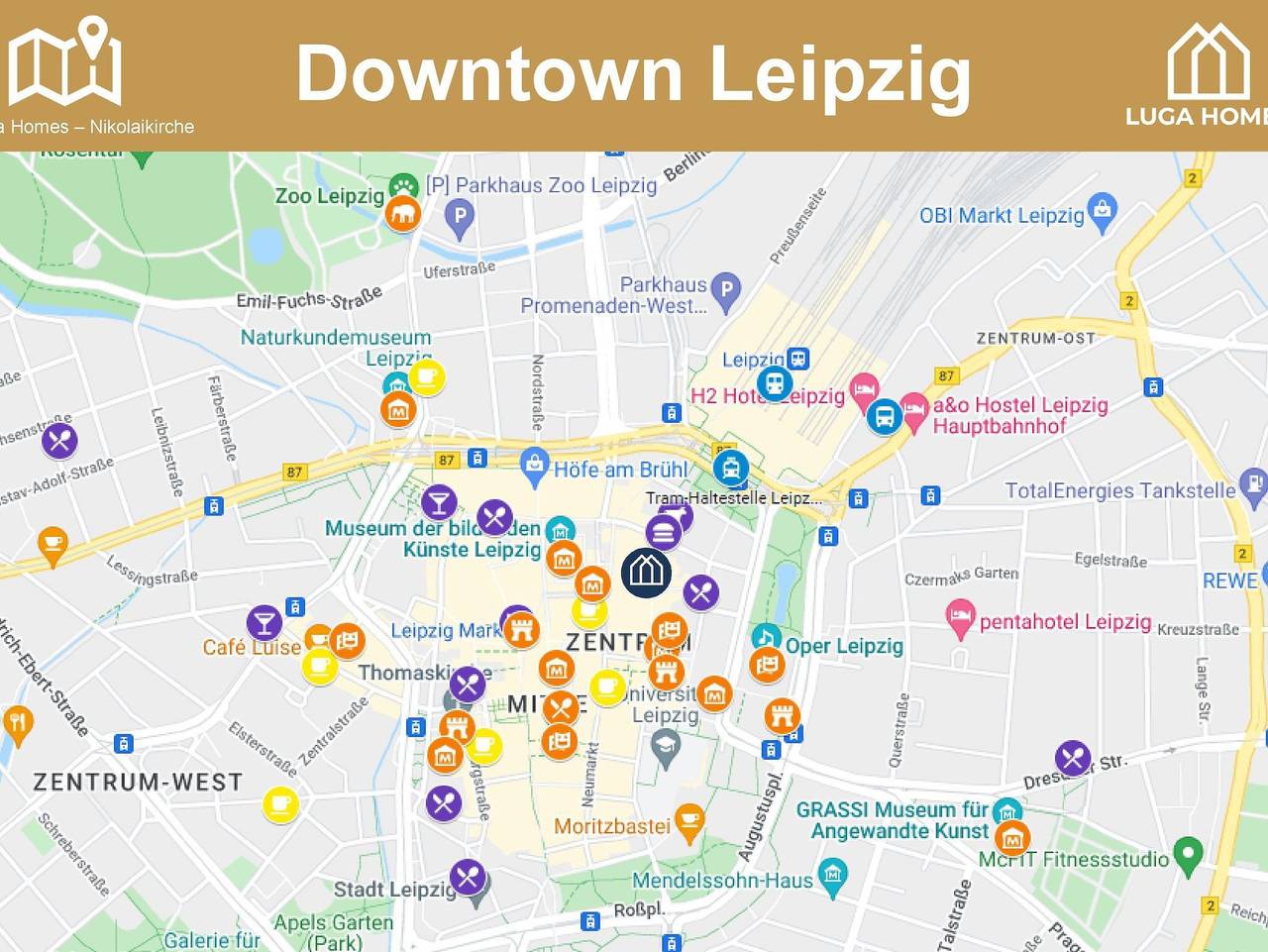 Ganze Ferienwohnung, Luga Homes - Nikolaikirche in Leipzig Mitte, Leipzig