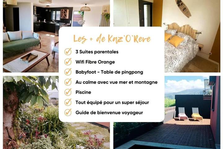 Location de vacances pour 6 personnes, avec vue ainsi que jardin et piscine dans Trois Mares - 4