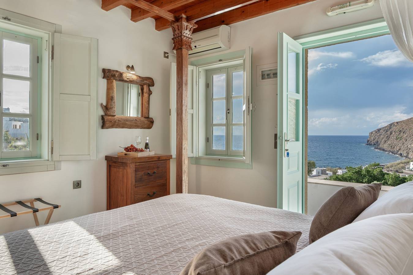 Zimmer 'Doppelzimmer mit Meerblick Nr. 4' mit Meerblick, Wi-Fi und Klimaanlage in Skala (Patmos), Patmos