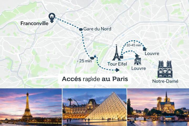 Location de vacances pour 5 personnes, avec vue et jardin, animaux acceptés à Franconville - 4