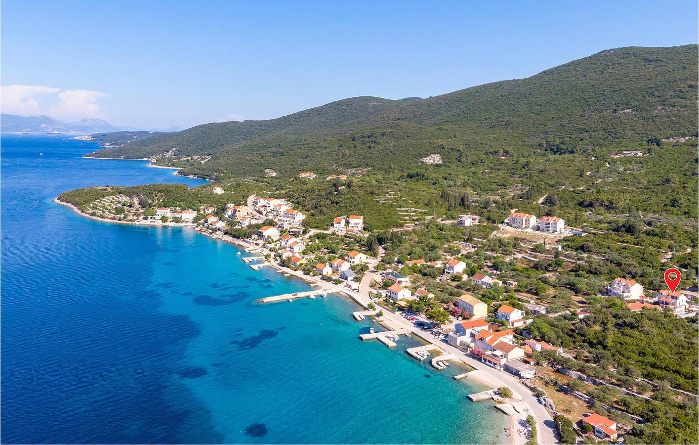 Gezellig appartement aan zee met zwembad, wifi en terras – op 1000 meter van het strand in Kneza, Korcula
