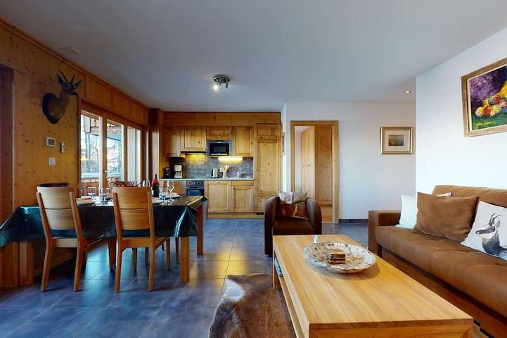 Hütte für 4 Personen, mit Balkon und Garten sowie Sauna in Veysonnaz