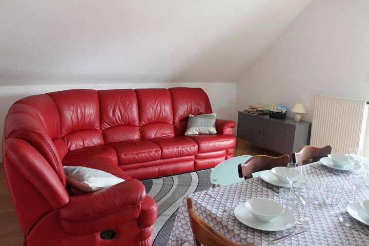 Gîte pour 5 personnes, avec Balcon ainsi que Terrasse et Vue dans Obersaasheim
