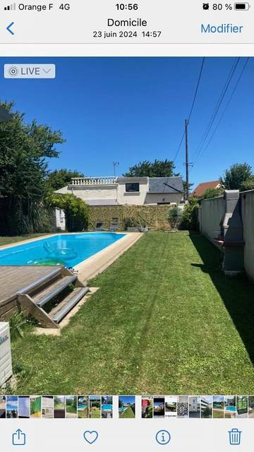 Maison de campagne pour 4 personnes, avec vue ainsi que terrasse et piscine, animaux acceptés à Hermanville-sur-Mer