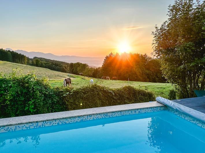 Panoramalodge Samerberg - Ferienhaus 200 m² mit privatem Pool für max. 6 Personen in Samerberg, Bayerische Alpen