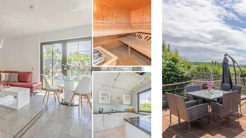 Ferienhaus für 12 Personen, mit Sauna und Garten sowie Terrasse, mit Haustier