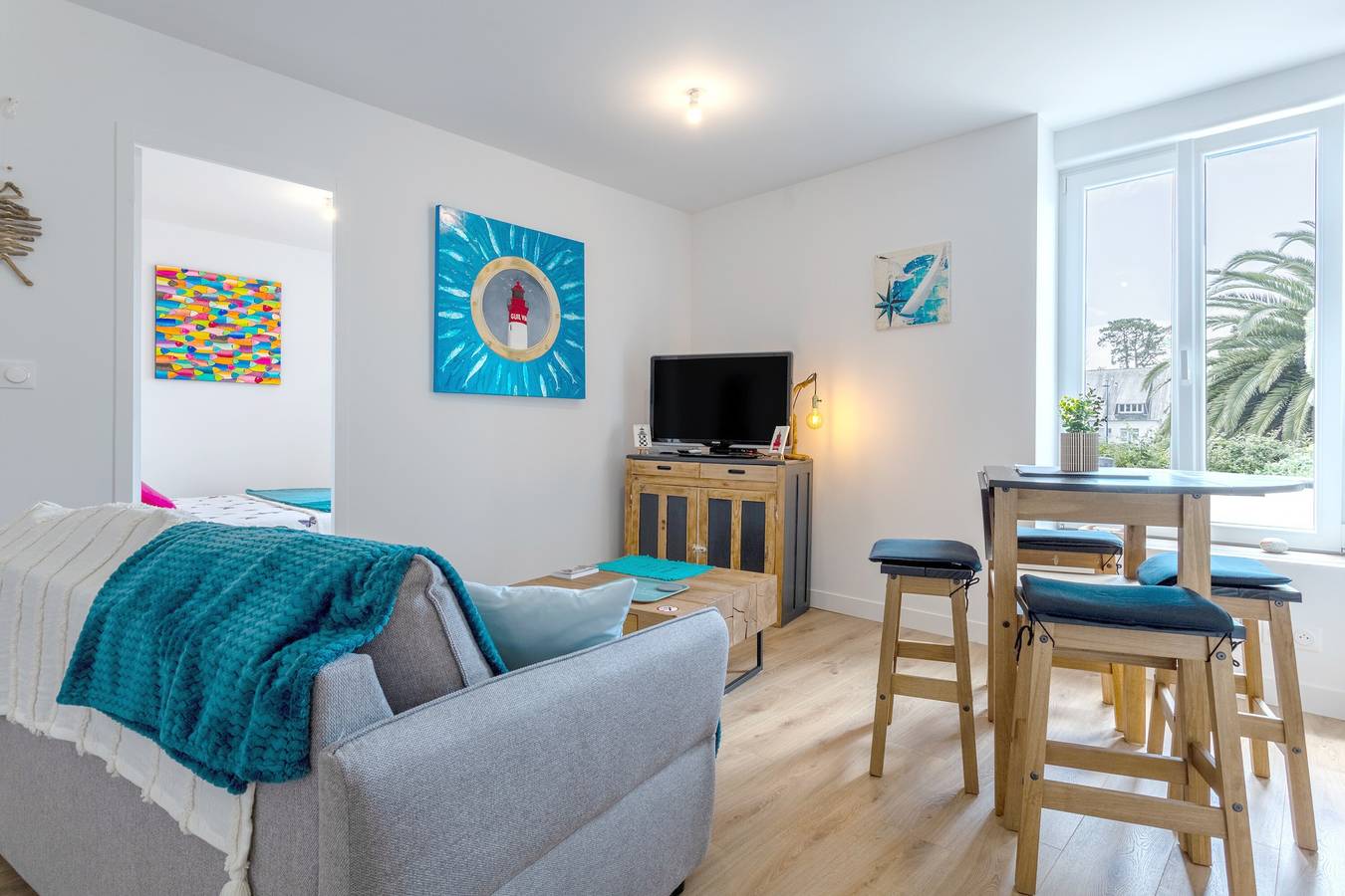 Appartement entier, Joli appartement lumineux à 150m de la Mer (Wi-Fi gratuit) in Fouesnant, Côte de Cornouaille