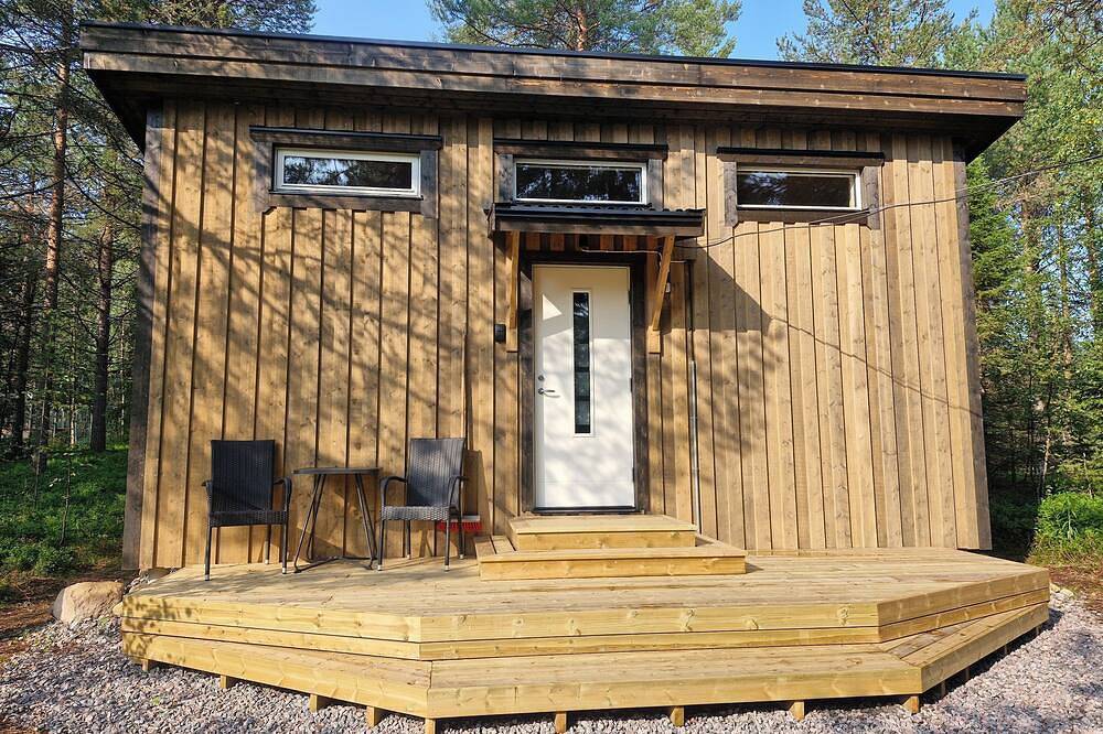 Cosy tiny house with view on our husky kennel in Lappland (Schweden)