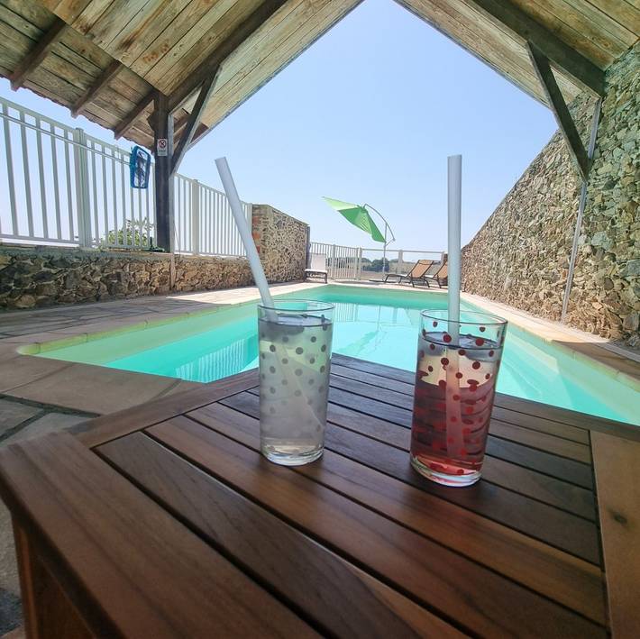 Gîte pour 6 personnes, avec jardin ainsi que terrasse et piscine
