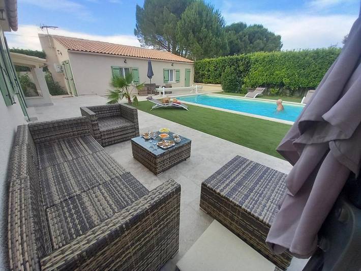 Location de vacances pour 8 personnes, avec piscine ainsi que vue et jardin, animaux acceptés à Saint-Paul-les-Fonts - 4