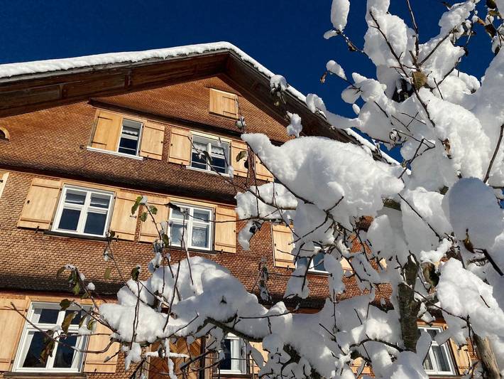 Ferienwohnung für 4 Personen, mit Garten und Ausblick in Bezau
