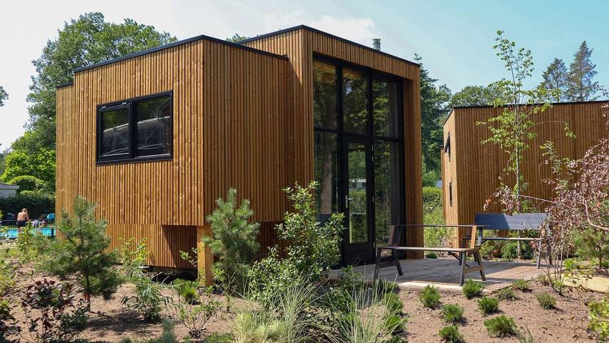 Chalet voor 4 personen, met terras en zwembad, met huisdier in Arnhem