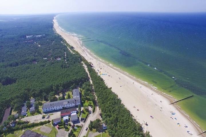 Apartament wakacyjny dla 3 osób, z ogród, zwierzęta dozwolone w Gardno