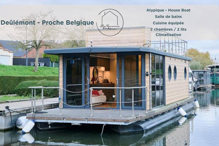 Bateau pour 4 personnes, avec Terrasse ainsi que Vue sur le lac et Vue dans Hauts-de-France