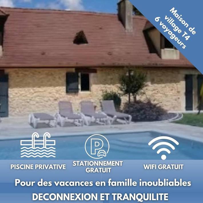 Maison de vacances pour 6 personnes, avec terrasse et vue ainsi que jardin et piscine - 1