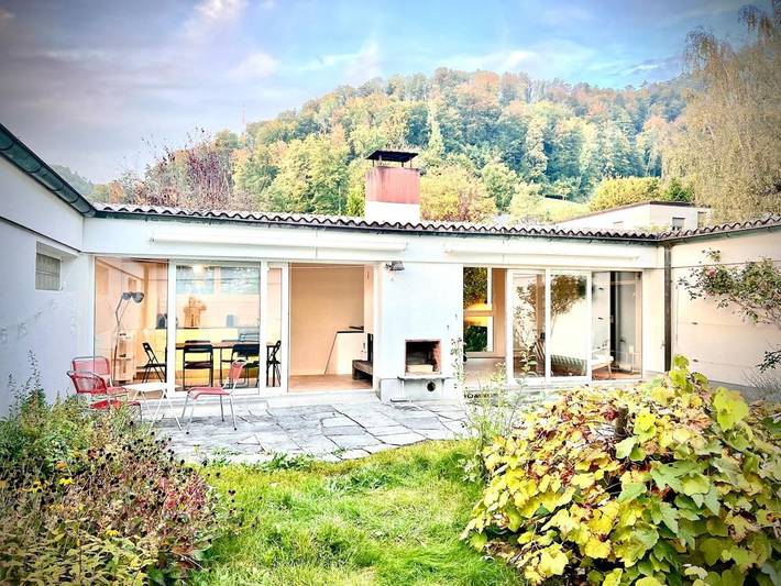Ferienhaus für 5 Personen, mit Balkon und Terrasse sowie Garten und Ausblick