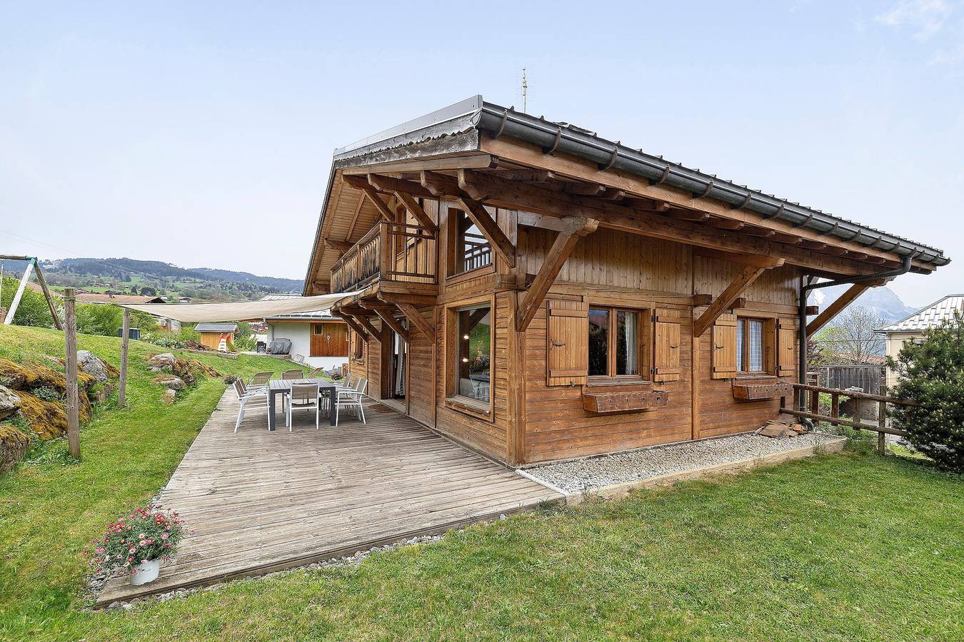 Chalet 'La Transhumance' con vistas a la montaña, balcón y Wi-Fi in Combloux, Pays du Mont-Blanc