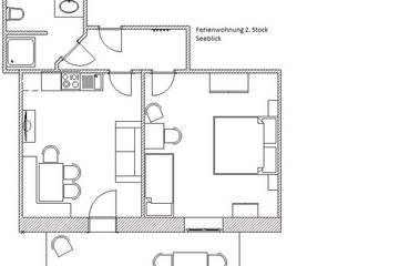 Ferienwohnung für 5 Personen, mit Balkon und Garten in Irrsee