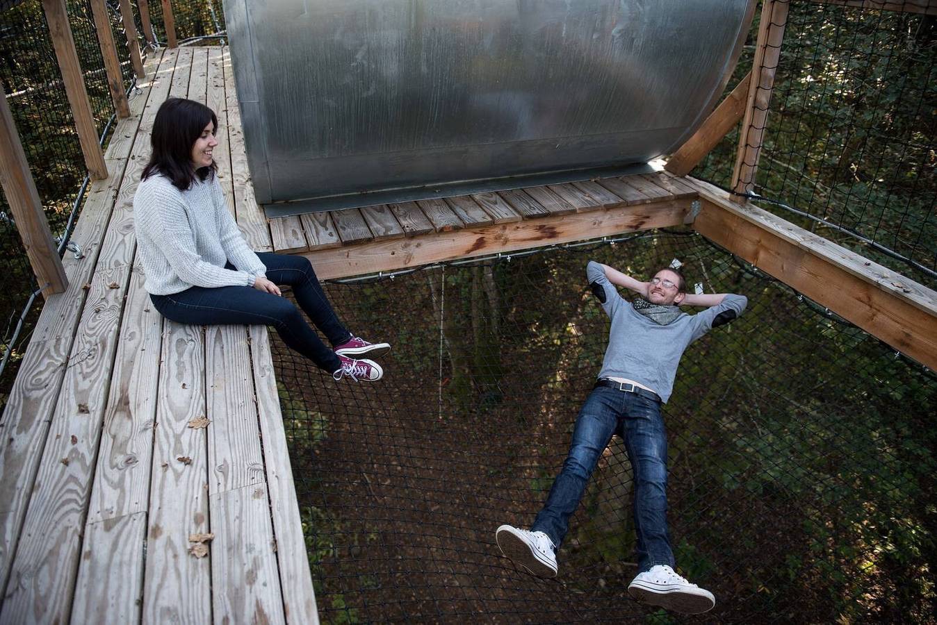 Cabane Le Module – Cabine suspendue à 12m, sensations fortes et vue imprenable sur la forêt in Angoisse (Dordogne), Périgord Vert