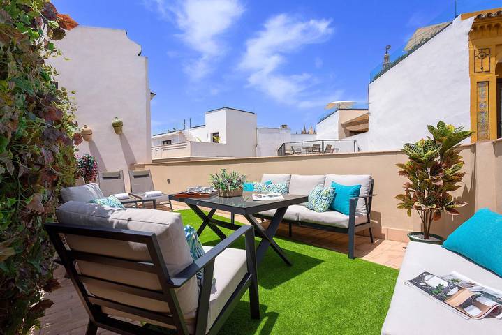 Apartamento para 4 personas, con terraza en Santa Cruz (Sevilla)