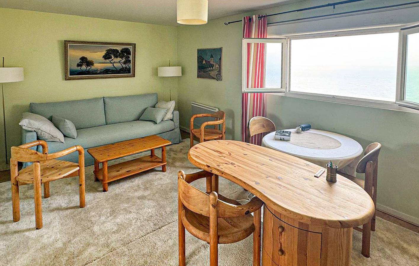 Gezellig appartement met 2 slaapkamers, uitzicht op zee, tuin en wifi – 2,5 km van het strand in Quiberville, Dieppe en omgeving