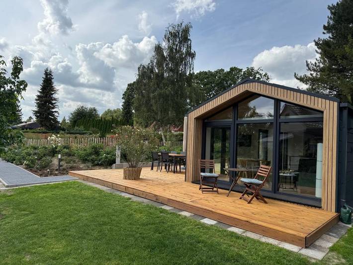 Ferienhaus für 4 Personen, mit Terrasse und Garten sowie Ausblick