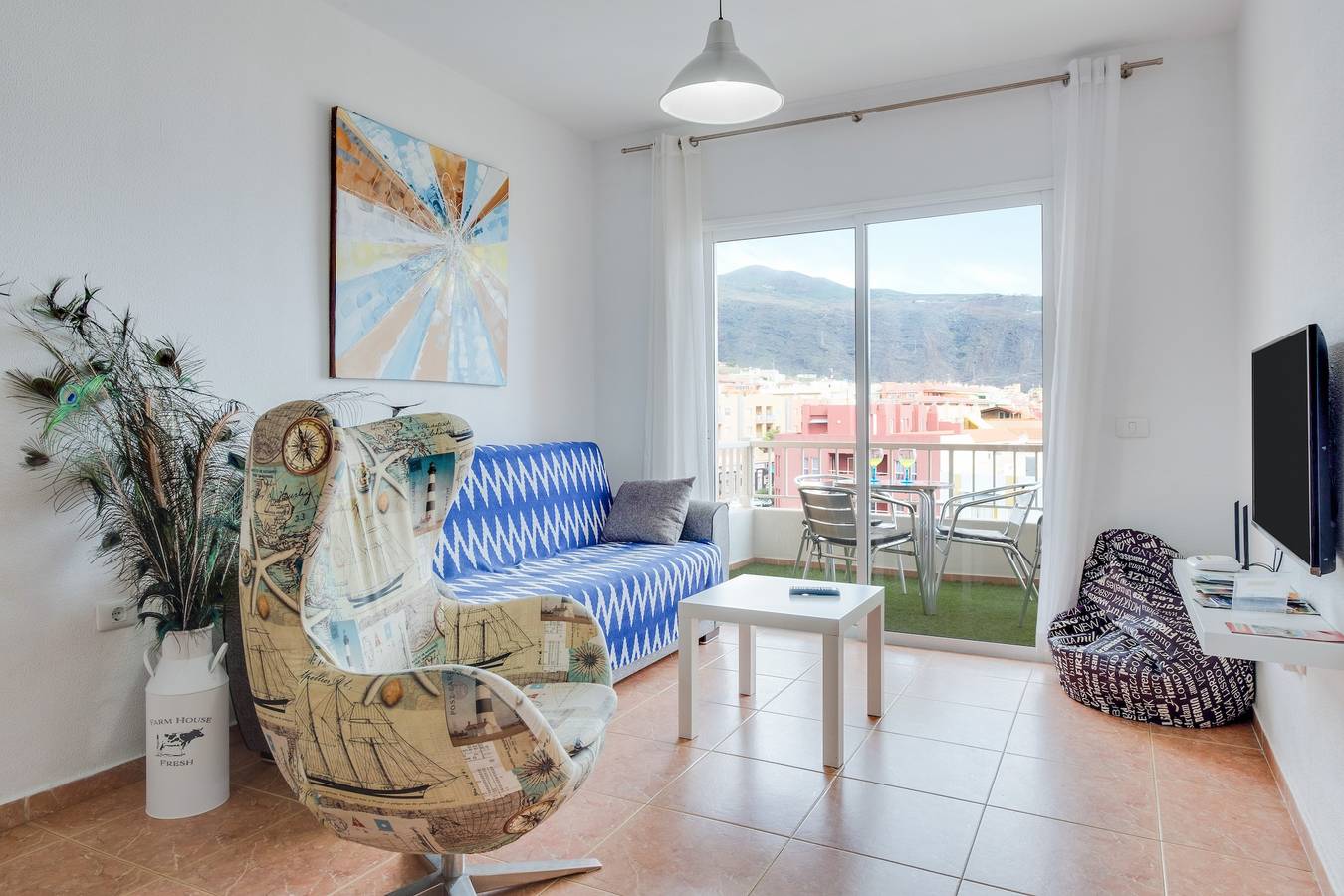 Appartamento intero, Appartamento Superior fronte mare con piscina, balcone, vista mare e Wi-Fi; parcheggio incluso in Punta Larga, Candelaria