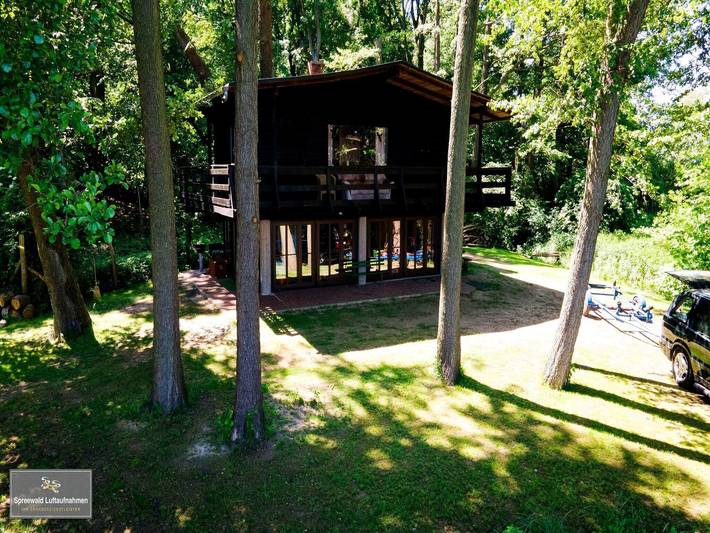 Ferienhaus für 5 Personen, mit Balkon und Terrasse sowie Seeblick im Spreewald