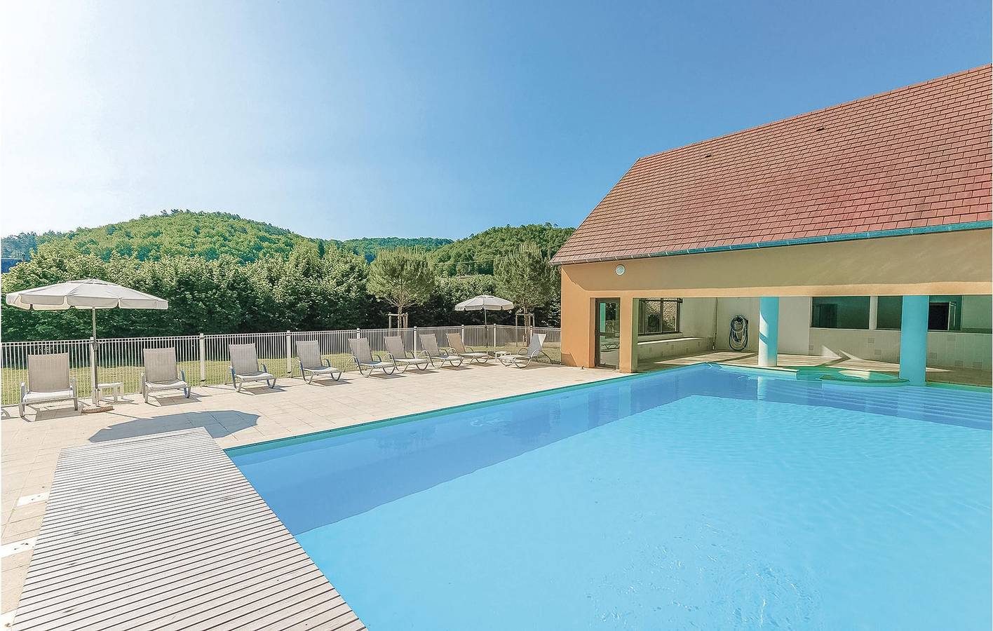 Terraza Apartamento con Piscina, Parking y WiFi in Montignac, Périgord Noir