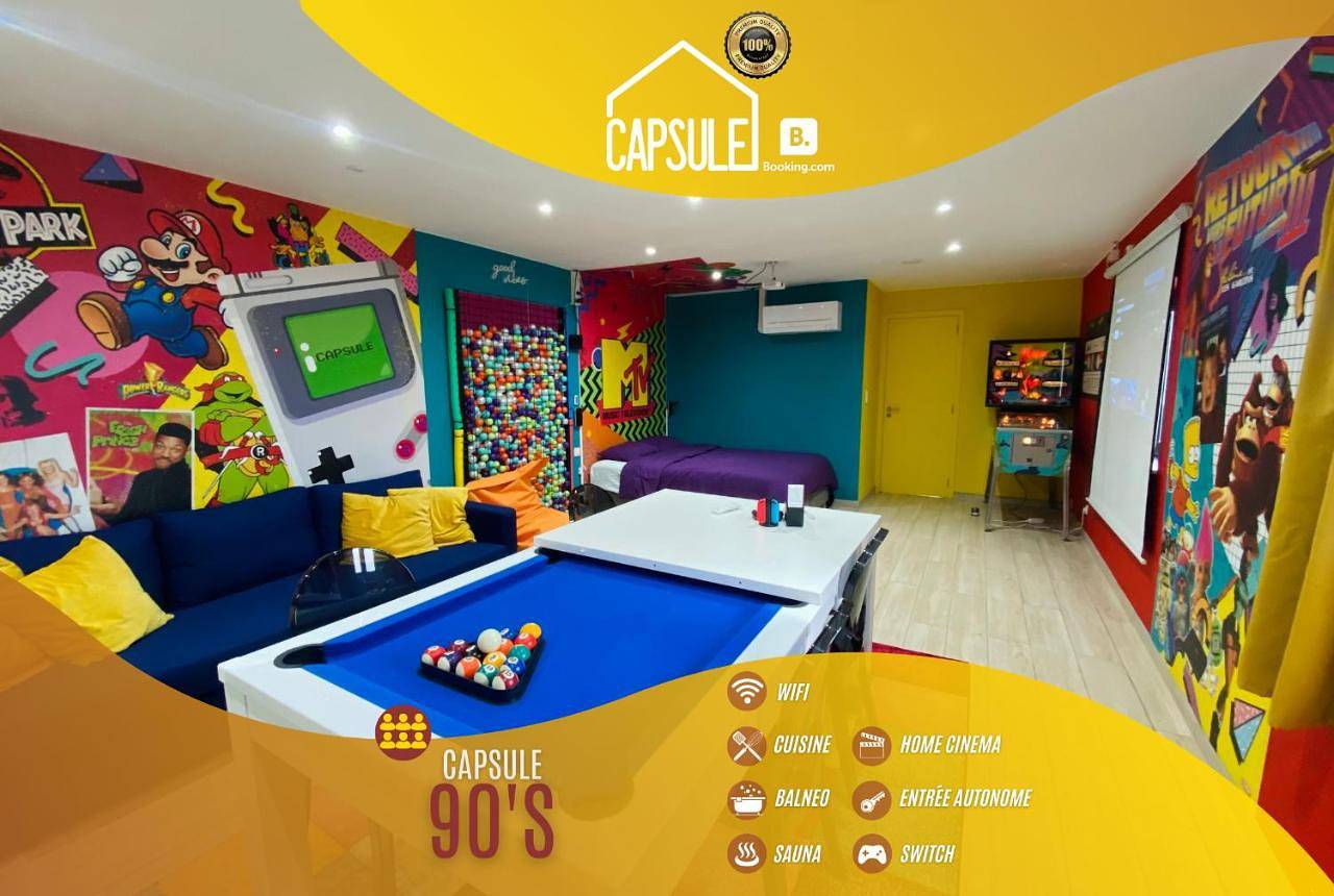 Appartement entier, Capsule 90's - Balnéo - Sauna - Flipper - Billard - Netflix - Nintendo Switch & Jeux - in Mons (Hennegau), Hainaut