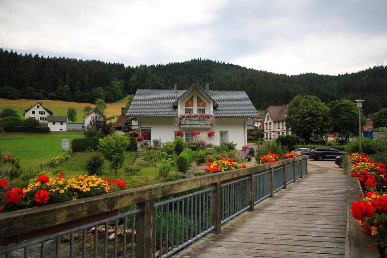 Appartement « Doppelzimmer 4 – avec douche et Wc », vue montagne, terrasse partagée et Wi-Fi in Hornberg, Forêt-Noire centrale