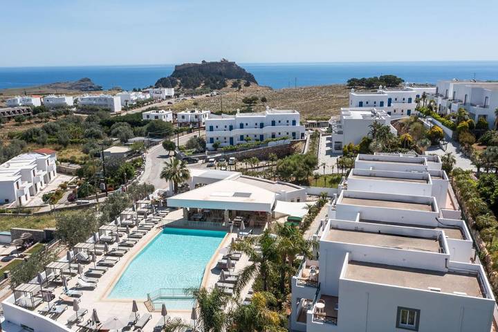 Holiday apartment for 4 people, with Balcony and Terrace as well as Garden and Children pool in Lindos