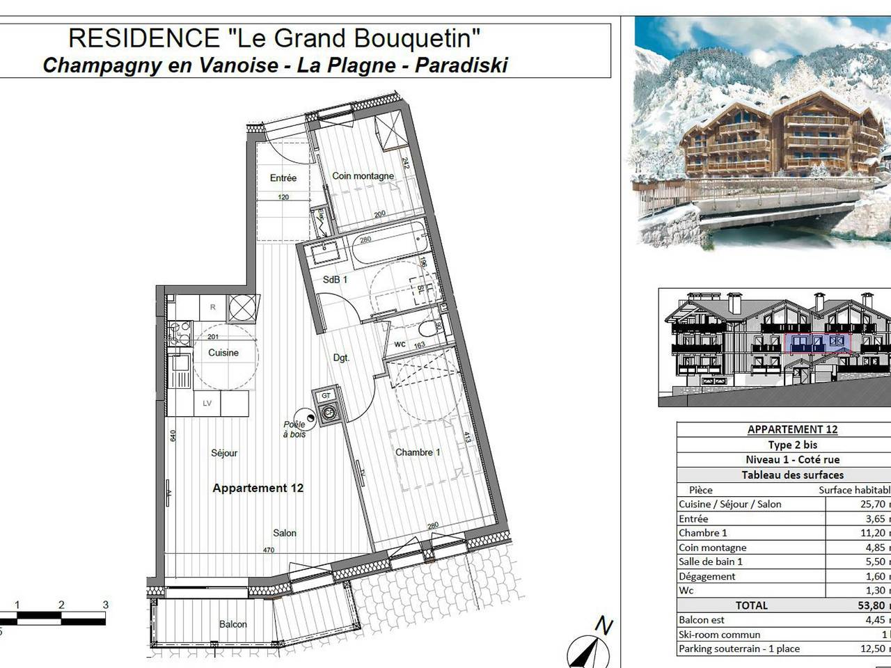 Appartement entier, Champagny - Appartement cosy 6 pers, balcon, Wifi inclus in Champagny-en-Vanoise, Massif de la Vanoise