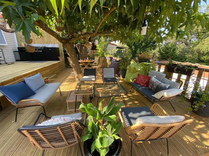 Camping para 6 personas, con jardín además de piscina y vistas, Se admiten mascotas - 1