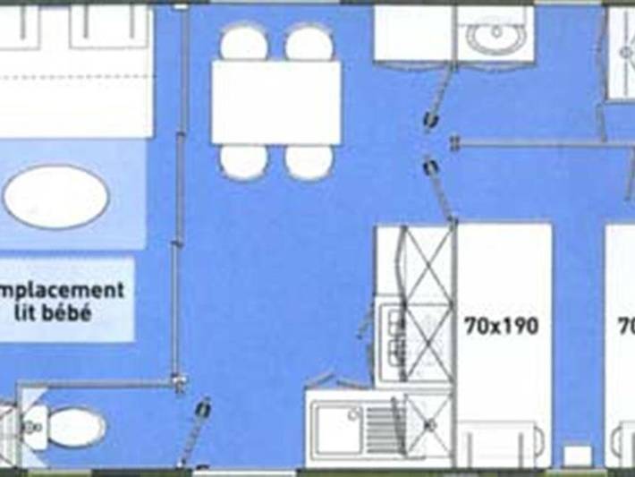 Mobil home pour 3 personnes, avec terrasse dans Plage Du Pont D Yeu Notre Dame De Monts - 4