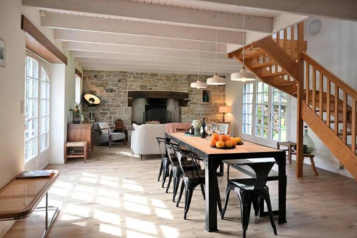 Location de vacances pour 6 personnes, avec vue ainsi que sauna et jardin, animaux acceptés dans Plage Tronoën - 4