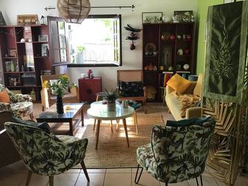 Cottage pour 2 personnes, avec terrasse ainsi que vue et jardin à Bras-Panon