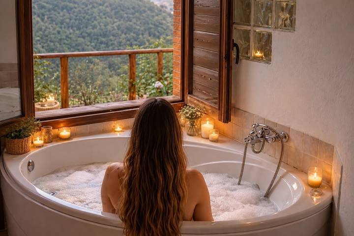 Ganze Wohnung, Ferienwohnung 'El Ablanu, Whirlpool & Bergblick' mit Terrasse, WLAN & Aussicht in Proaza, Cordillera Cantábrica
