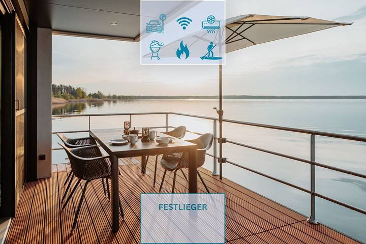Ferienhaus für 4 Personen, mit Terrasse und Seeblick sowie Ausblick in der Lausitz
