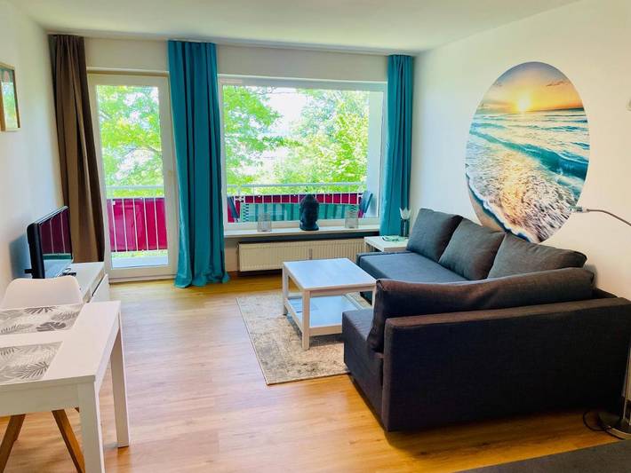 Ferienwohnung für 2 Personen, mit Balkon und Ausblick sowie Seeblick