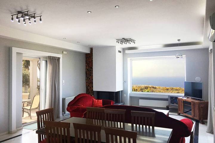 Uniek zeezicht - zonsondergang met volledige privacy!Slaapkamers met en-suite badkamers-Gym in Nikiforos Fokas, Rethymno en omgeving