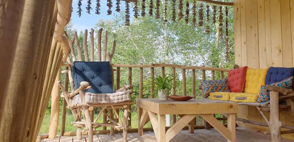 Tente pour 2 personnes, avec Balcon et Terrasse ainsi que Jardin et Vue