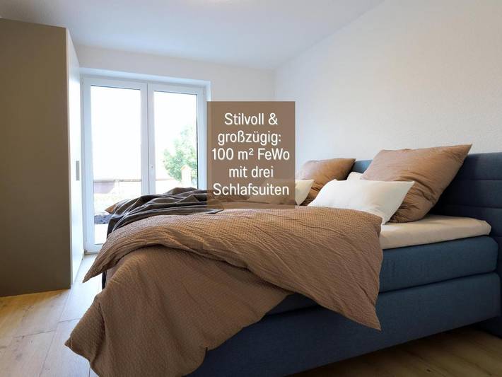 Ferienwohnung für 6 Personen, mit Balkon und Terrasse sowie Ausblick