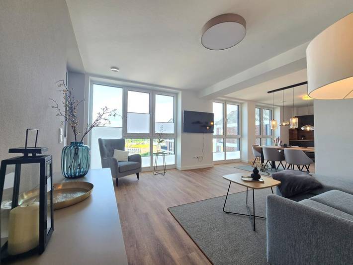 Ferienwohnung für 6 Personen, mit Balkon und Sauna sowie Ausblick in Norden, Norden-Norddeich